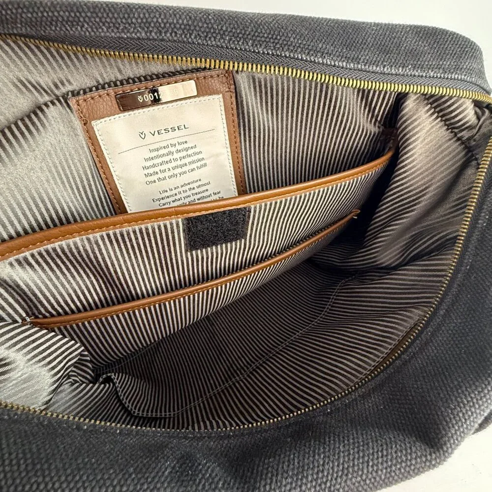 VESSEL Heavy Canvas and Faux Suede Synthetic Leather Backpack
